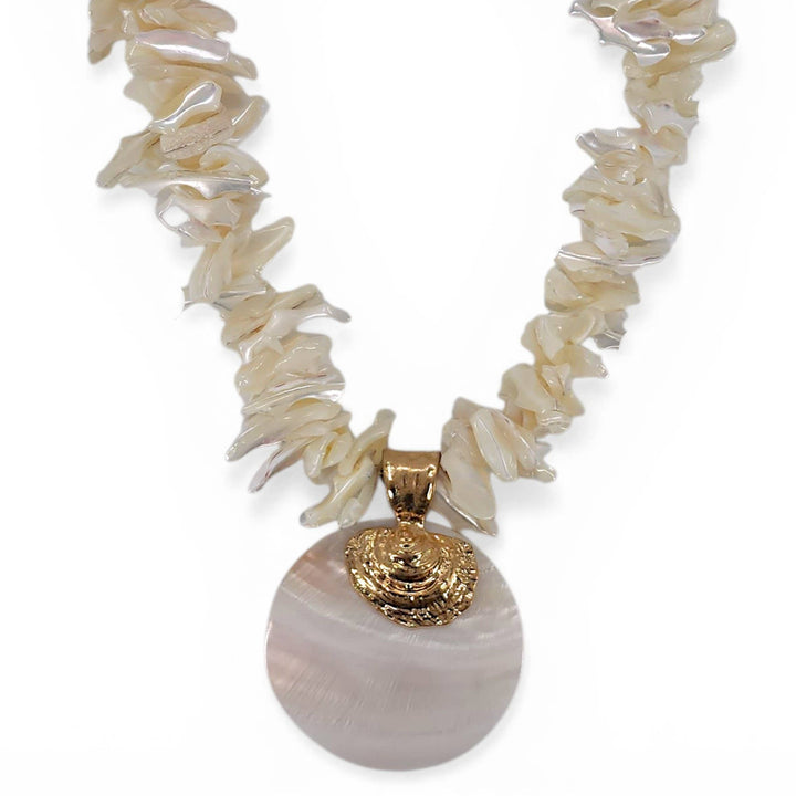 Chunky White Shell Necklace | Handmade Statement Jewelry