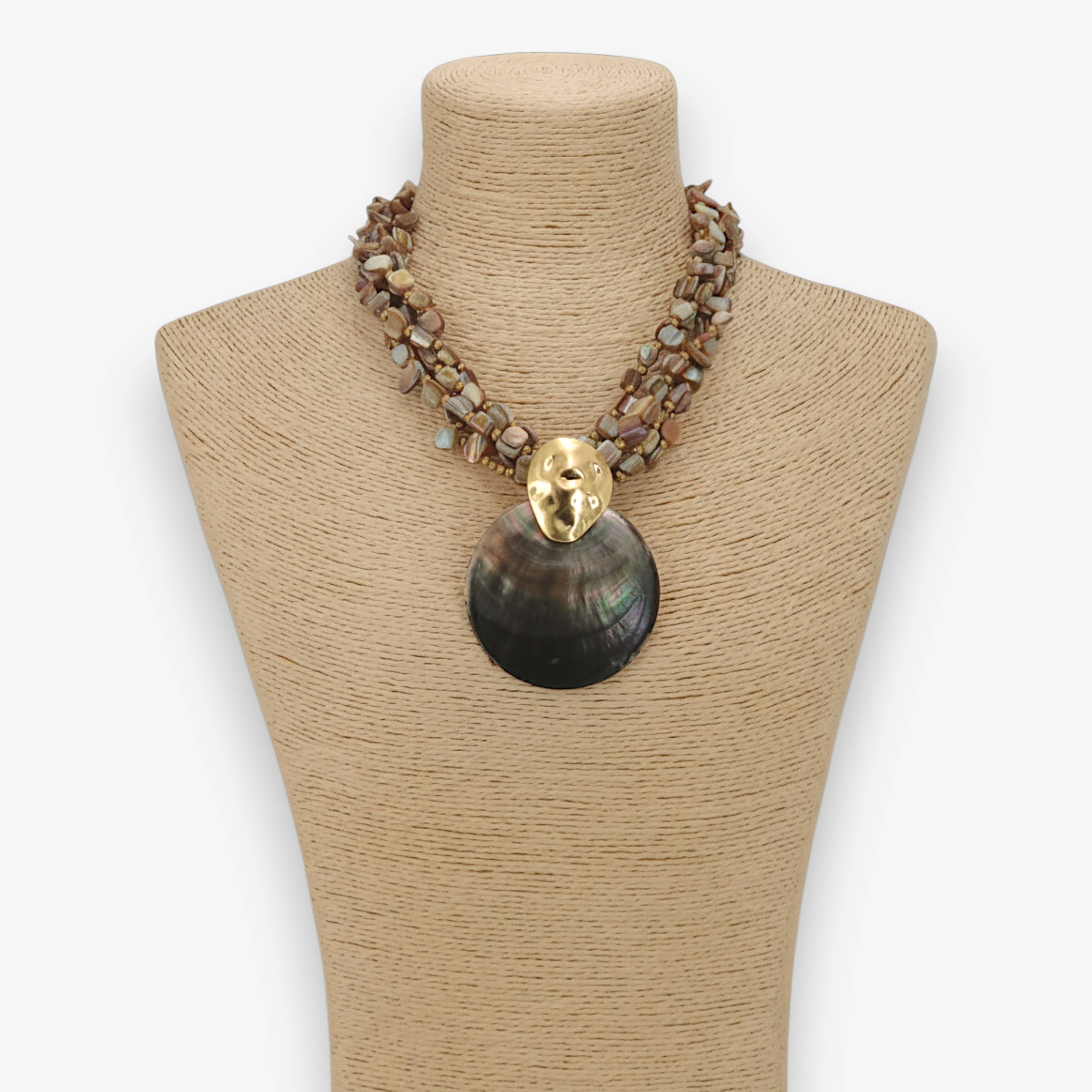 Mother of Pearl Shell Necklace | Handmade Statement Jewelry