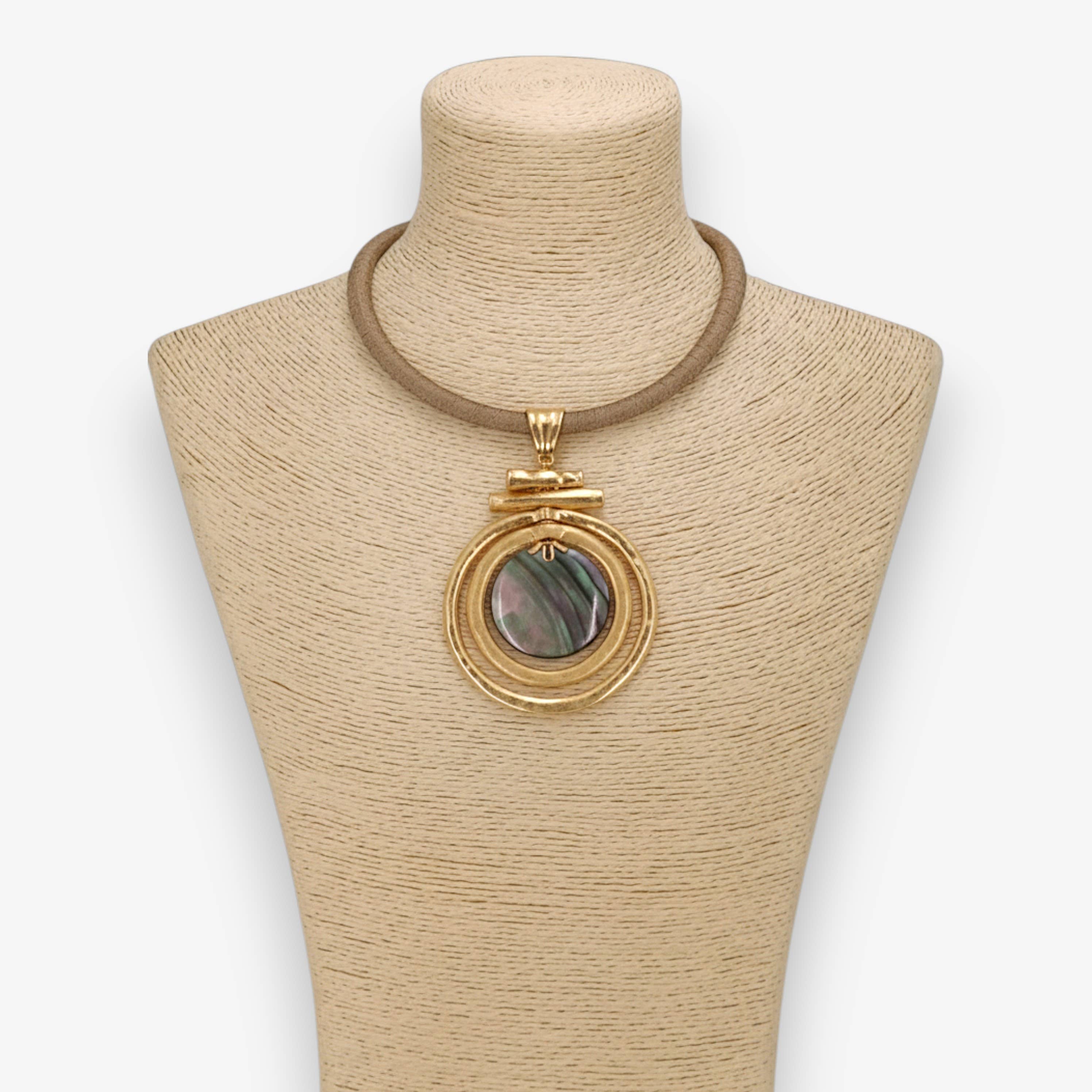 Mother of Pearl Collar Necklace | Handmade Statement Jewelry