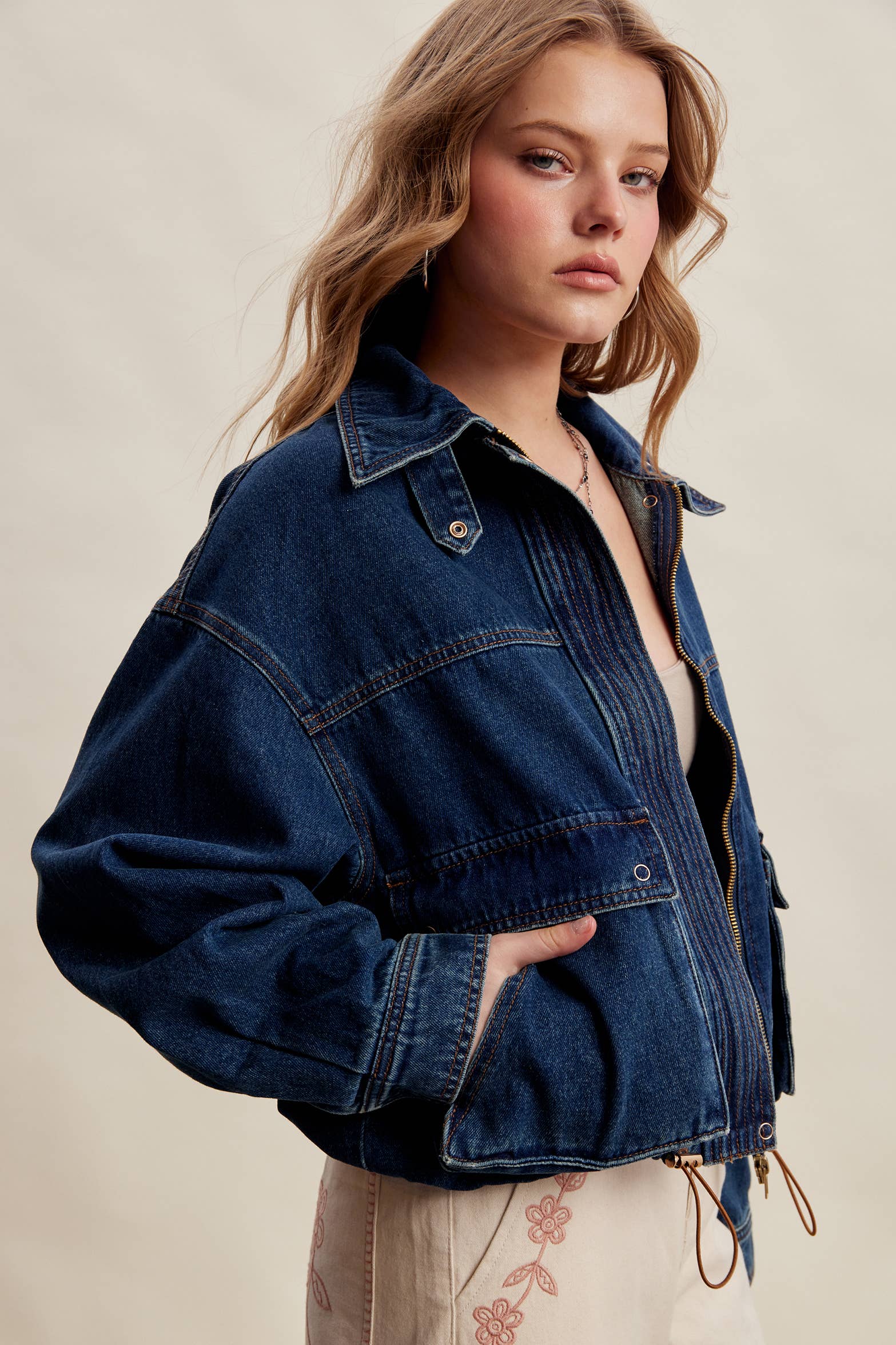 Oversized Utility Denim Jacket LJ0272