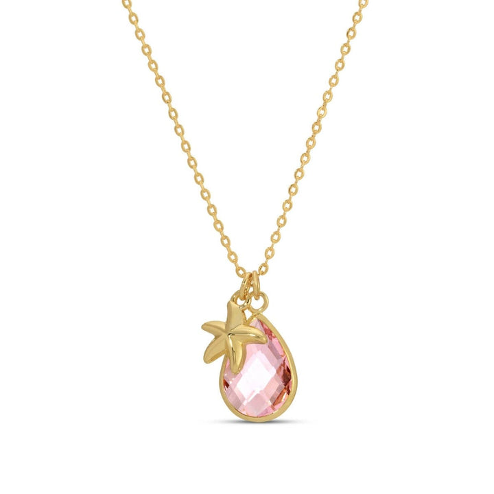 Starfish & Glass Teardrop Necklace