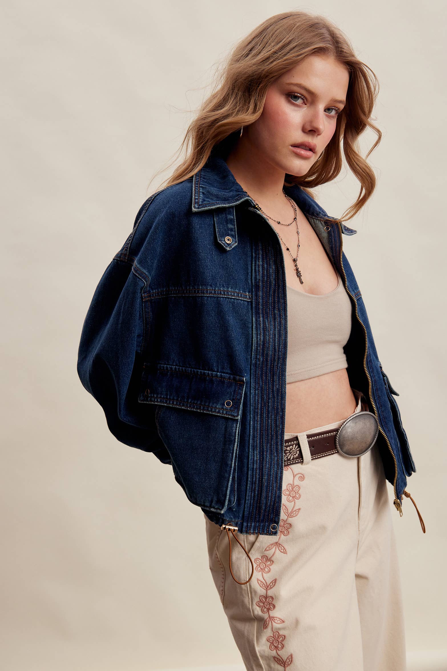 Oversized Utility Denim Jacket LJ0272