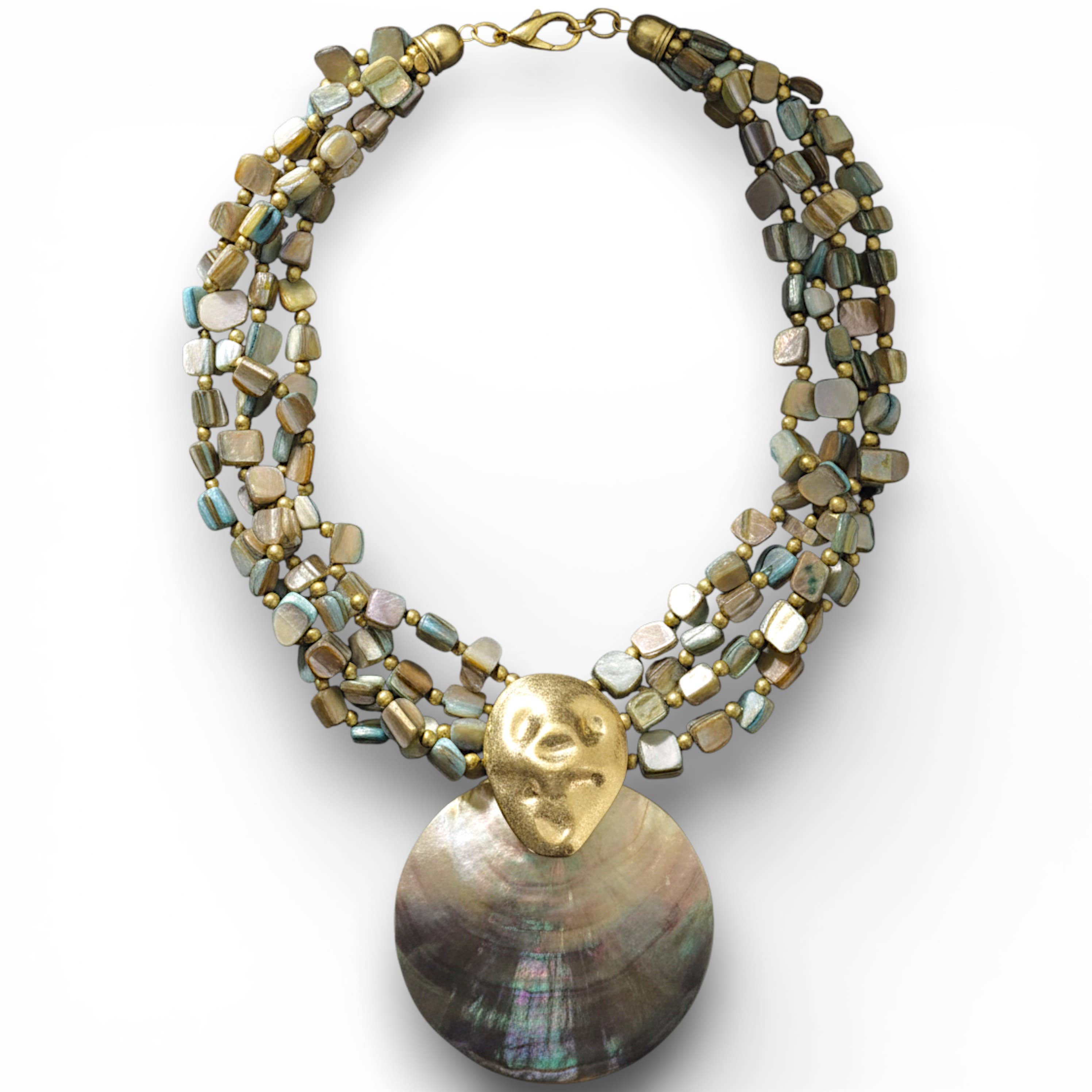 Mother of Pearl Shell Necklace | Handmade Statement Jewelry