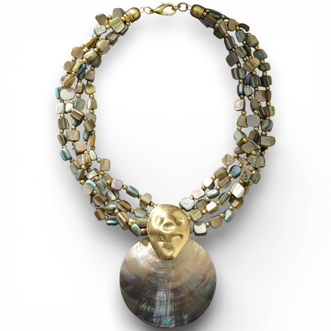 Mother of Pearl Shell Necklace | Handmade Statement Jewelry