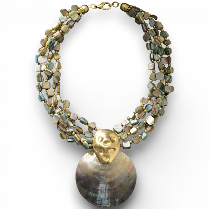 Mother of Pearl Shell Necklace | Handmade Statement Jewelry