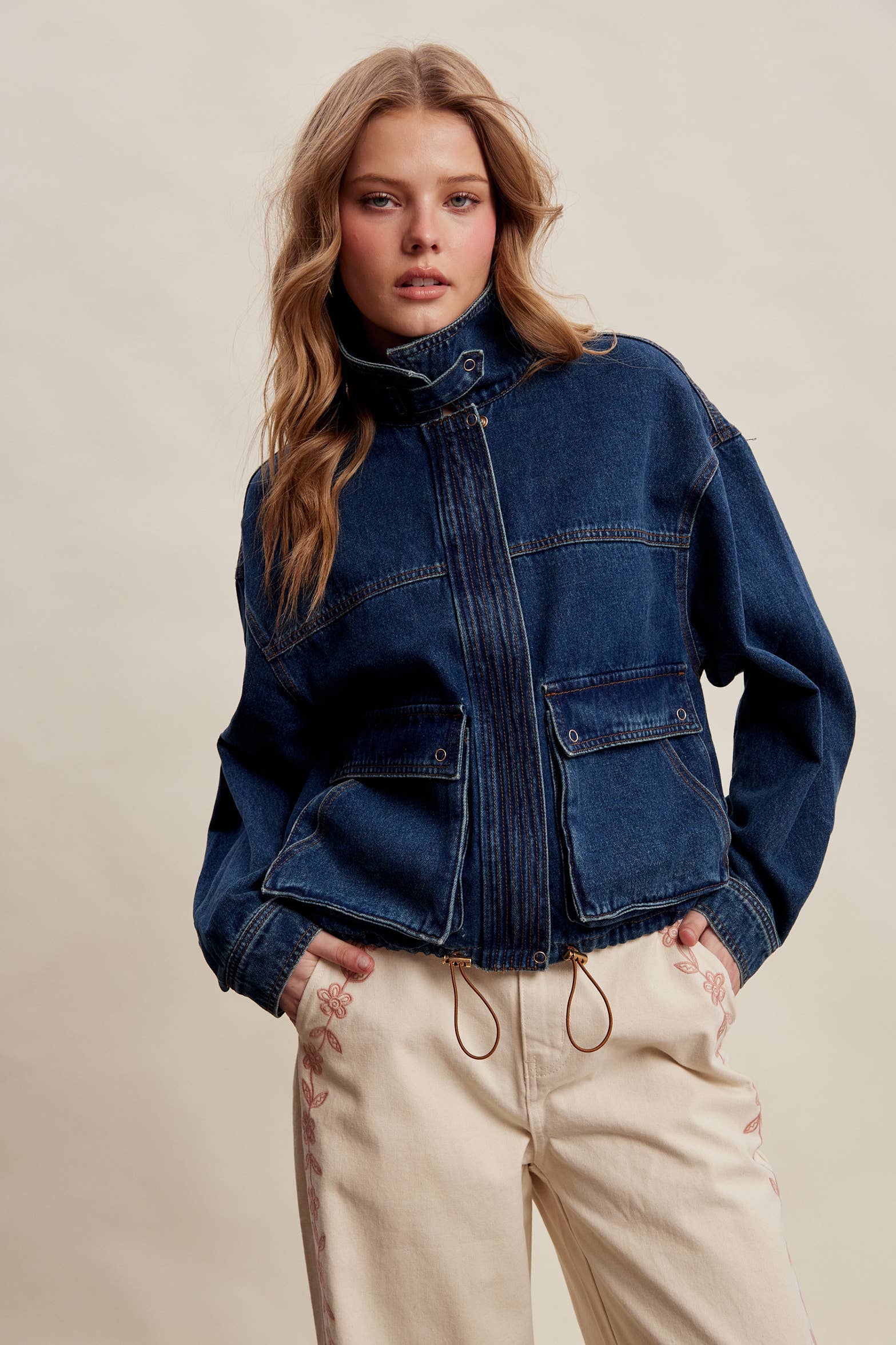 Oversized Utility Denim Jacket LJ0272