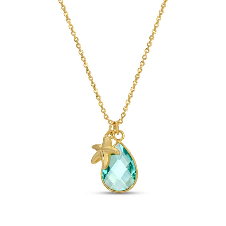 Starfish & Glass Teardrop Necklace