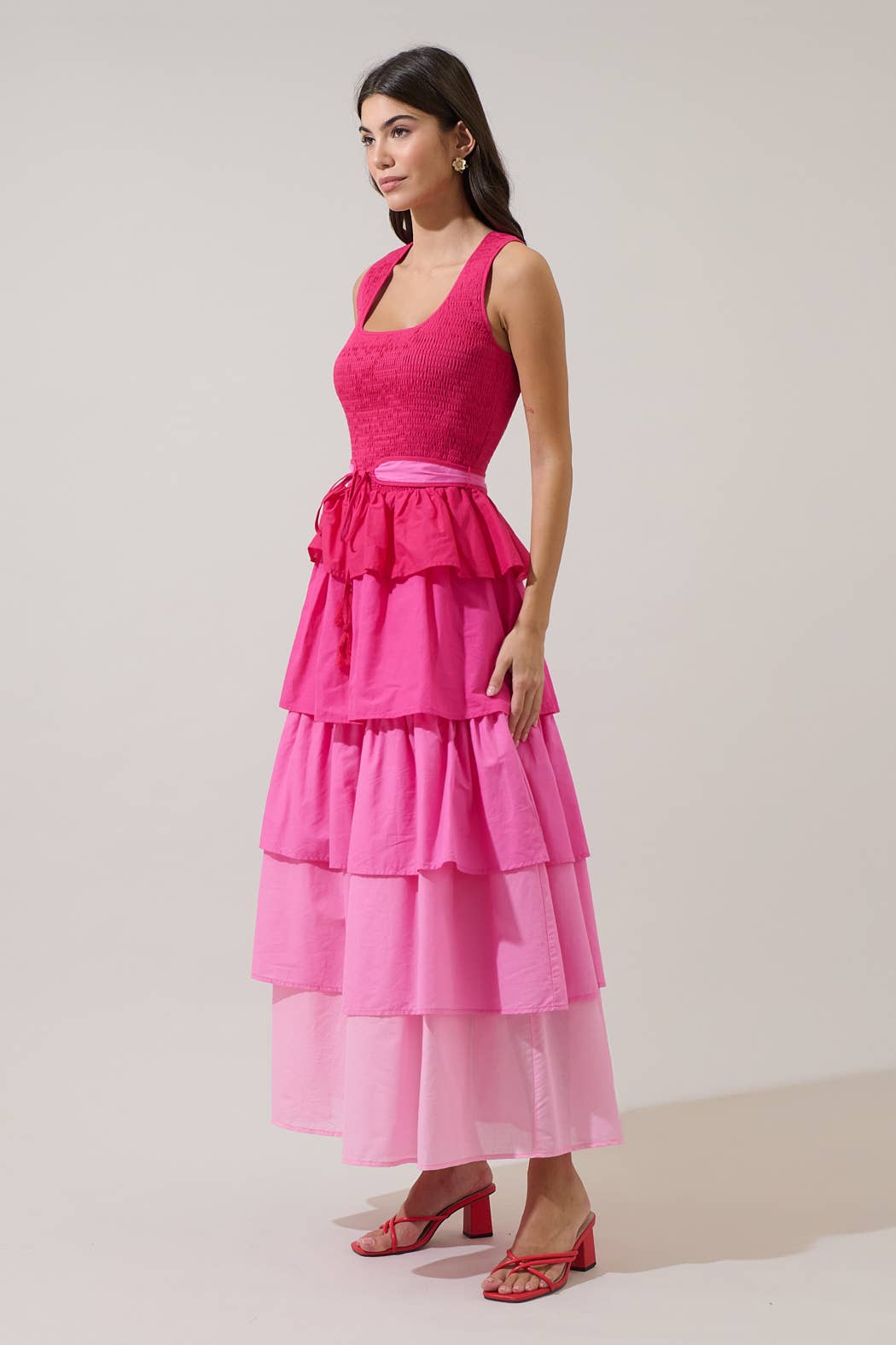 Zoria Smocked Tiered Maxi Dress