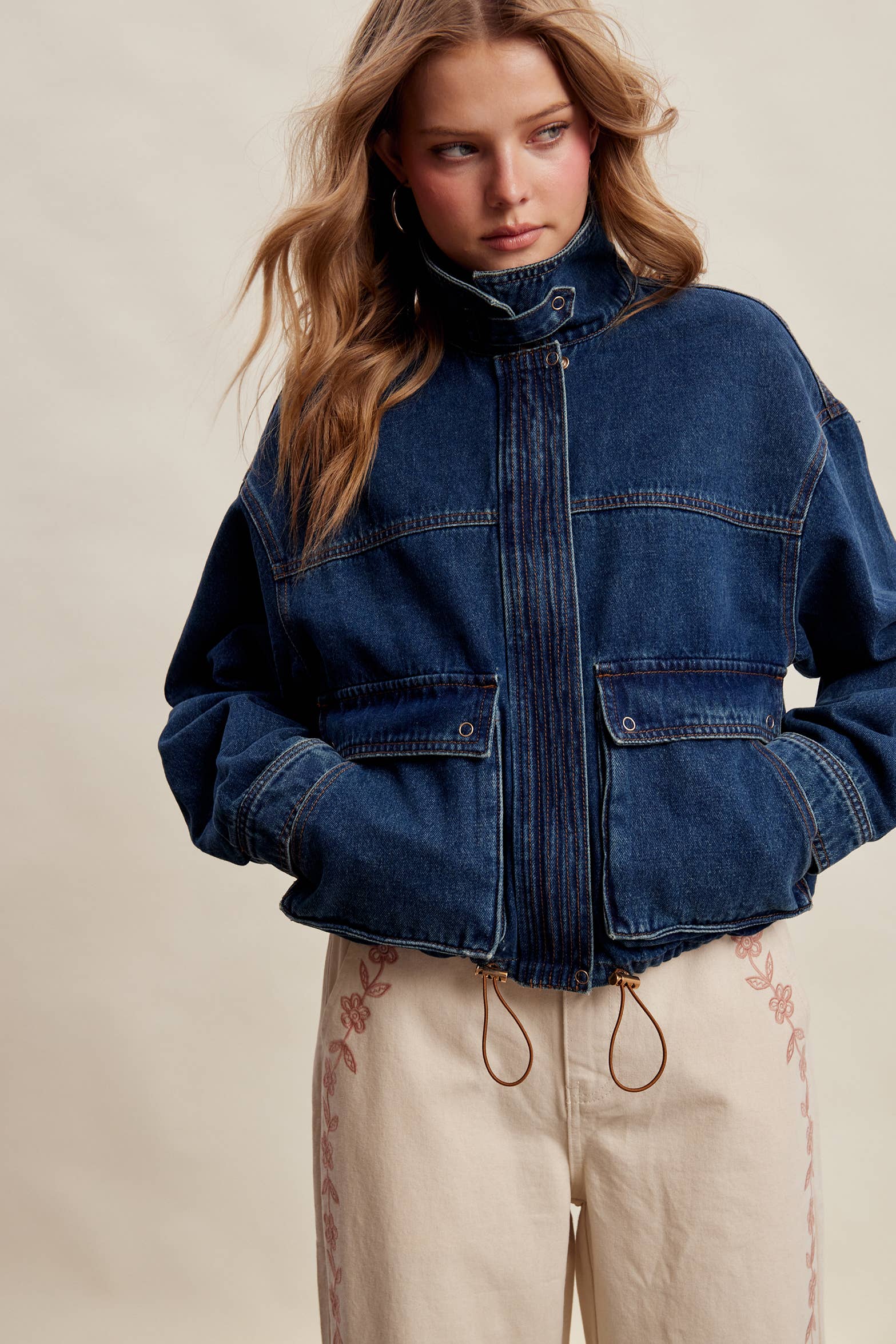 Oversized Utility Denim Jacket LJ0272