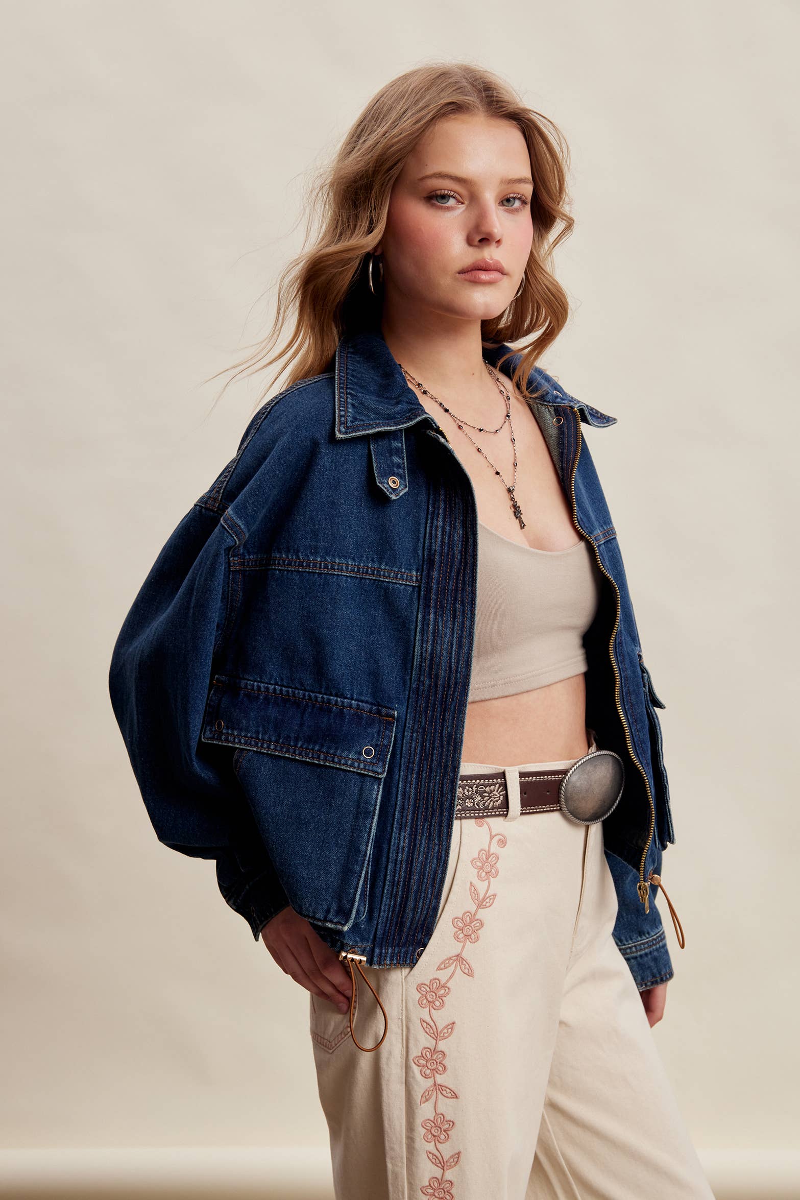 Oversized Utility Denim Jacket LJ0272