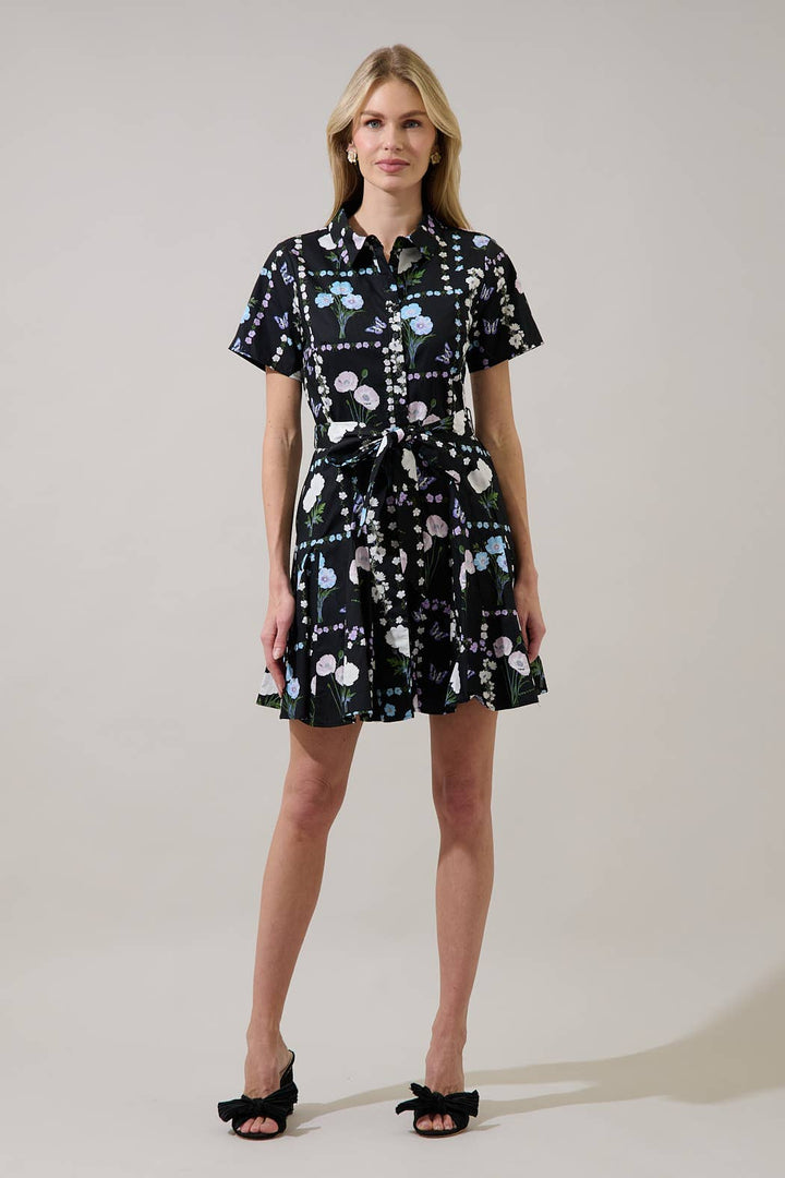 Trevis Floral Chellie Shift Mini Dress