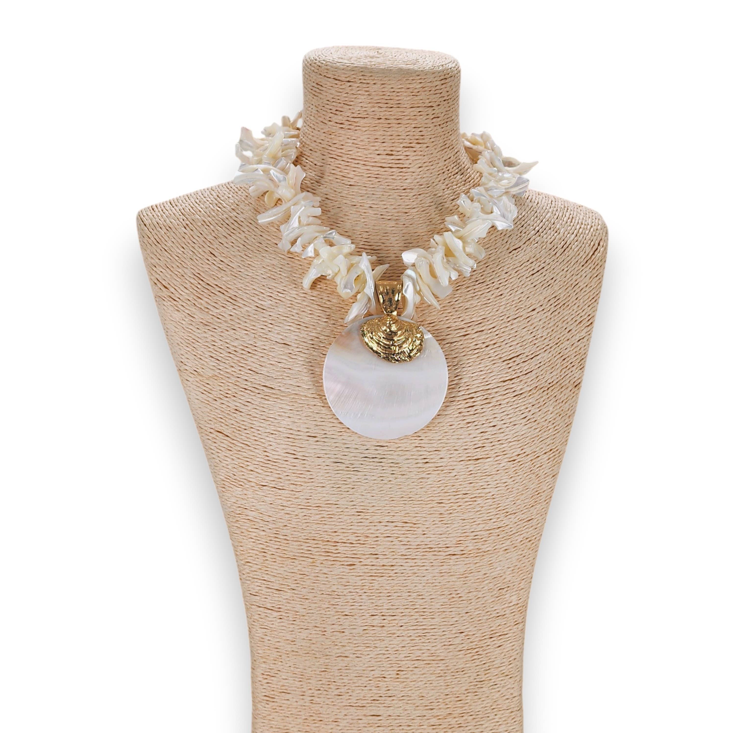Chunky White Shell Necklace | Handmade Statement Jewelry