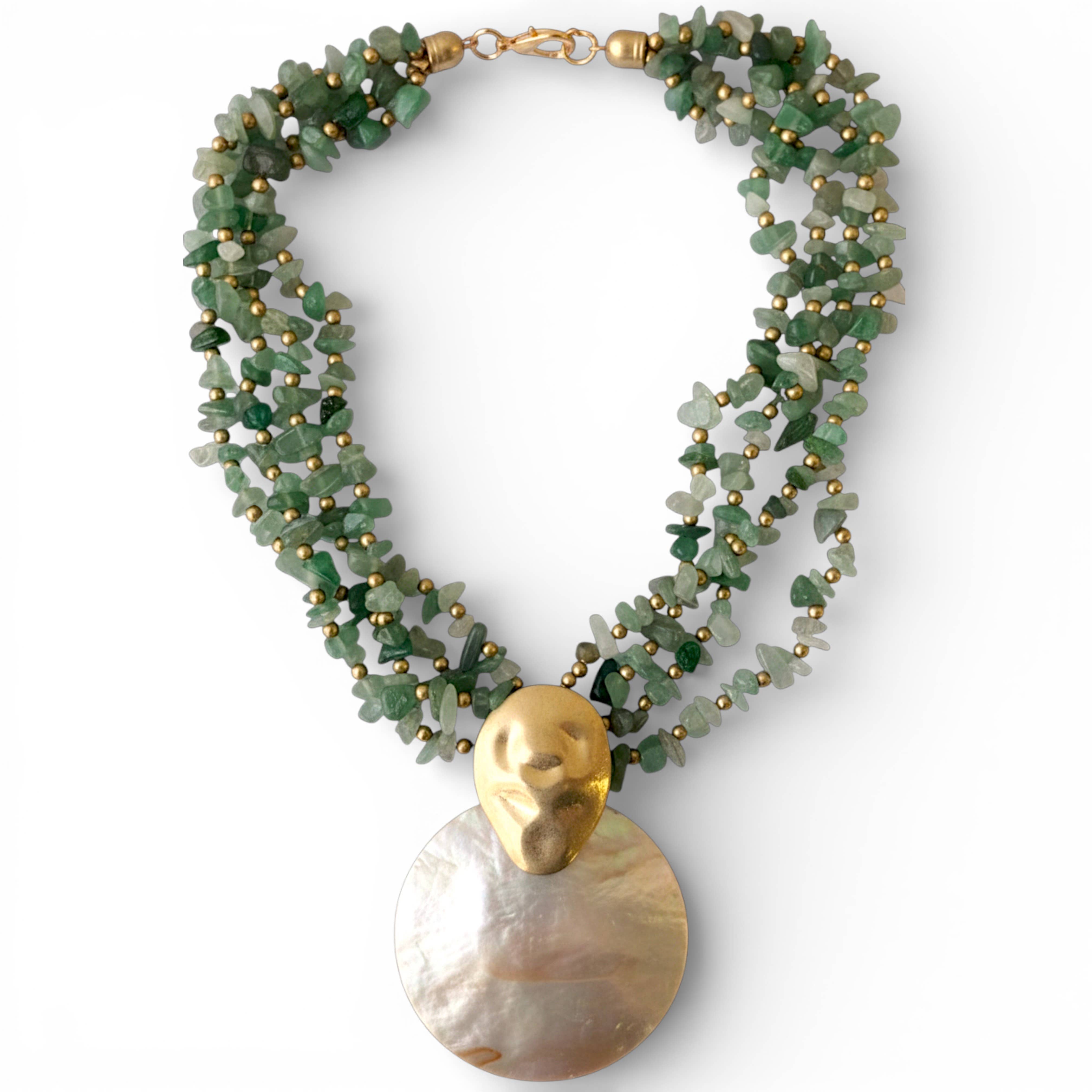 Mother of Pearl Shell Necklace | Handmade Statement Jewelry