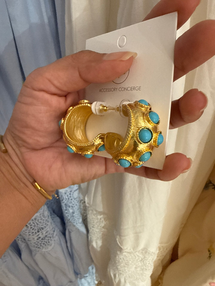 Loops Turqoise & Gold earrings
