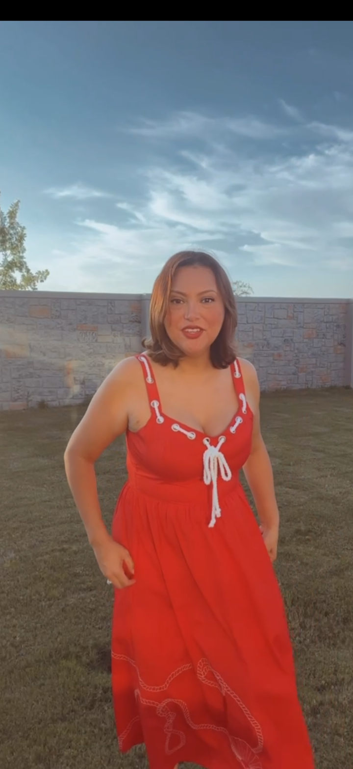 Red or Blue w/White Rope Detail Dress
