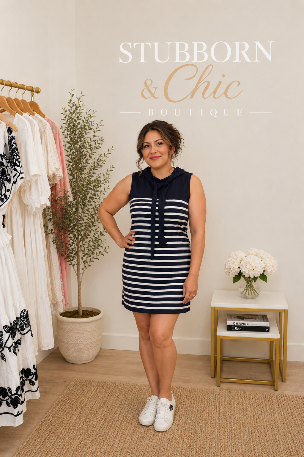 Coastal Chic Striped Cardigan Dress