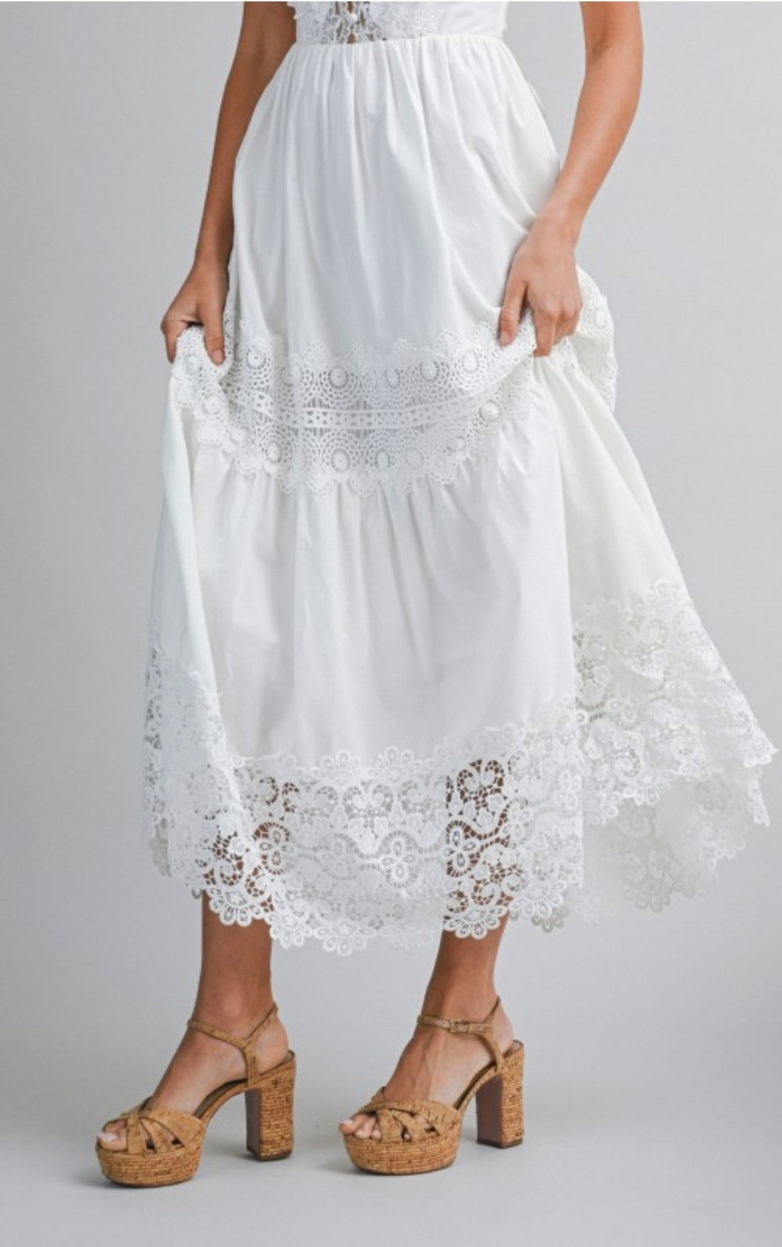 White V Neckline Dress