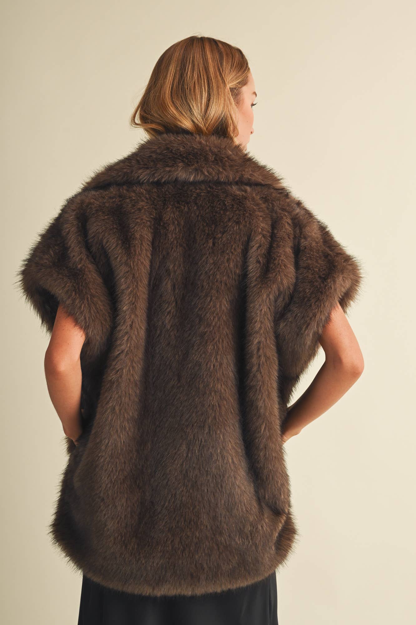 Statement Lapel Plush Faux Fur Vest