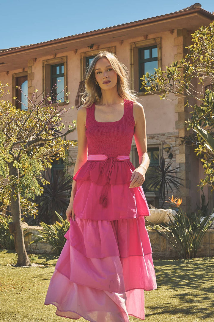 Zoria Smocked Tiered Maxi Dress