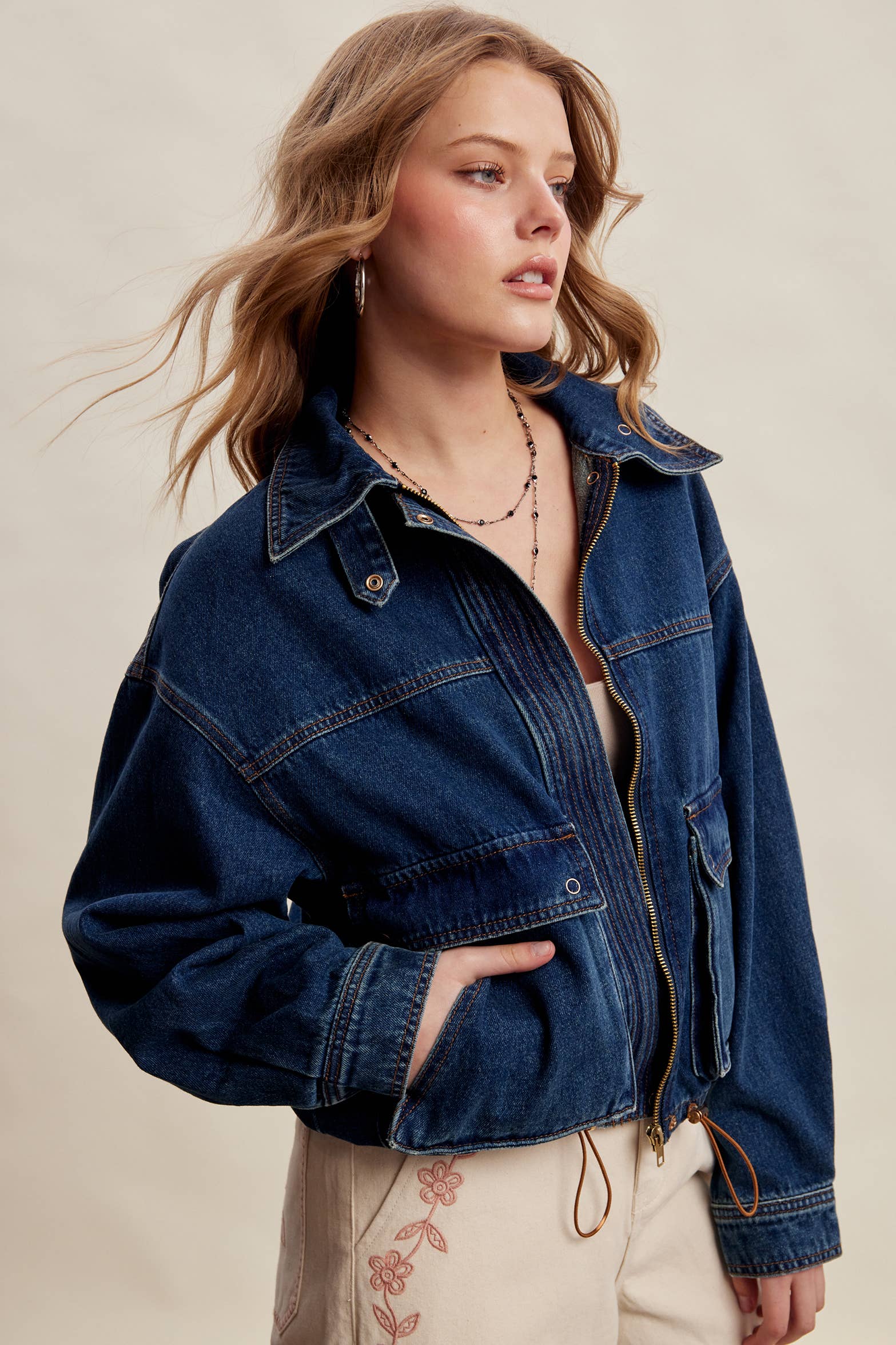 Oversized Utility Denim Jacket LJ0272