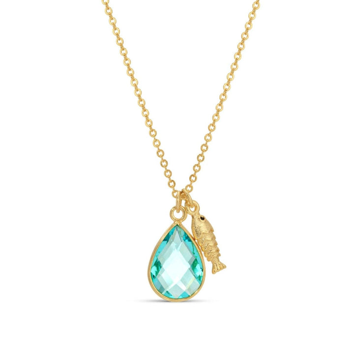 Fish & Glass Teardrop Necklace