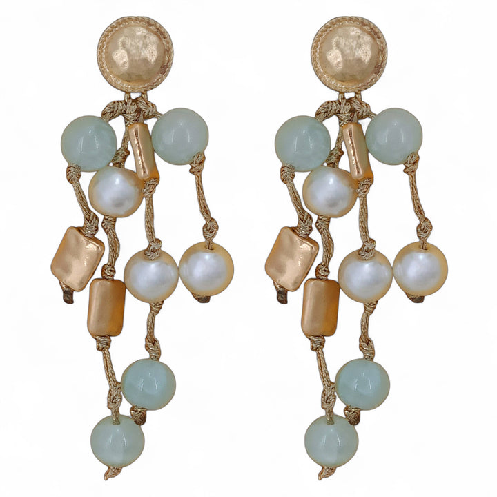 Coastal Beaded Pearl Earrings | Handmade Statement Jewelry