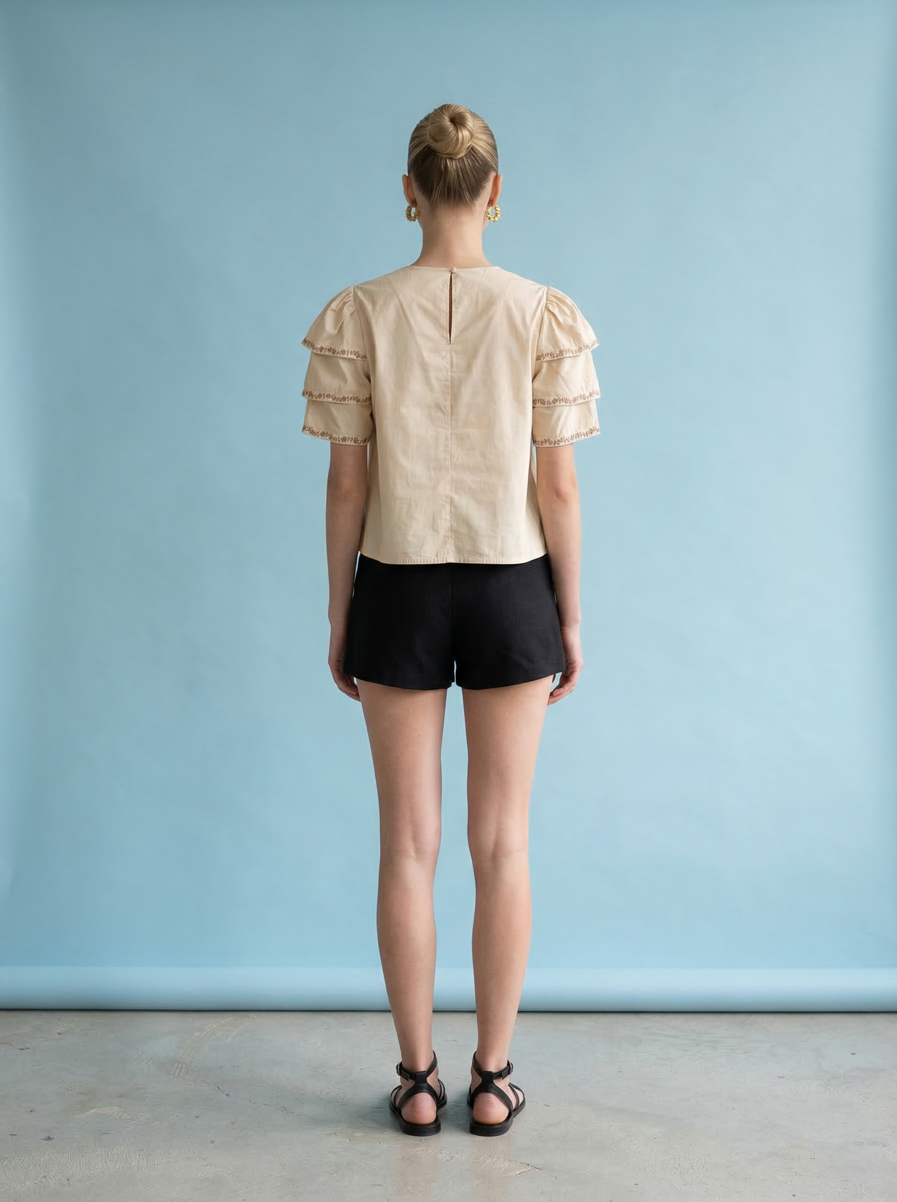 OT1035 Ruffle Sleeve Top