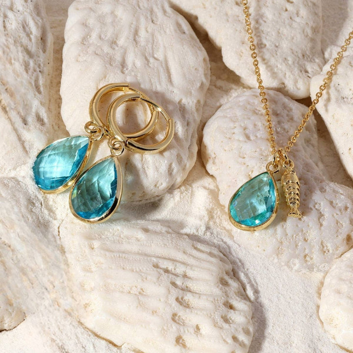 Fish & Glass Teardrop Necklace