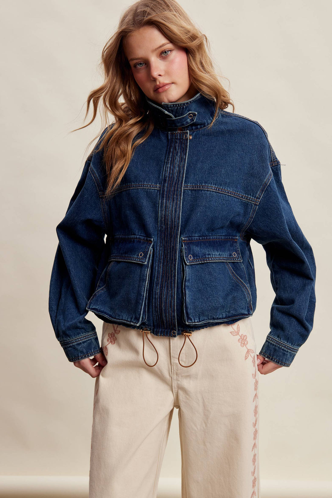 Oversized Utility Denim Jacket LJ0272