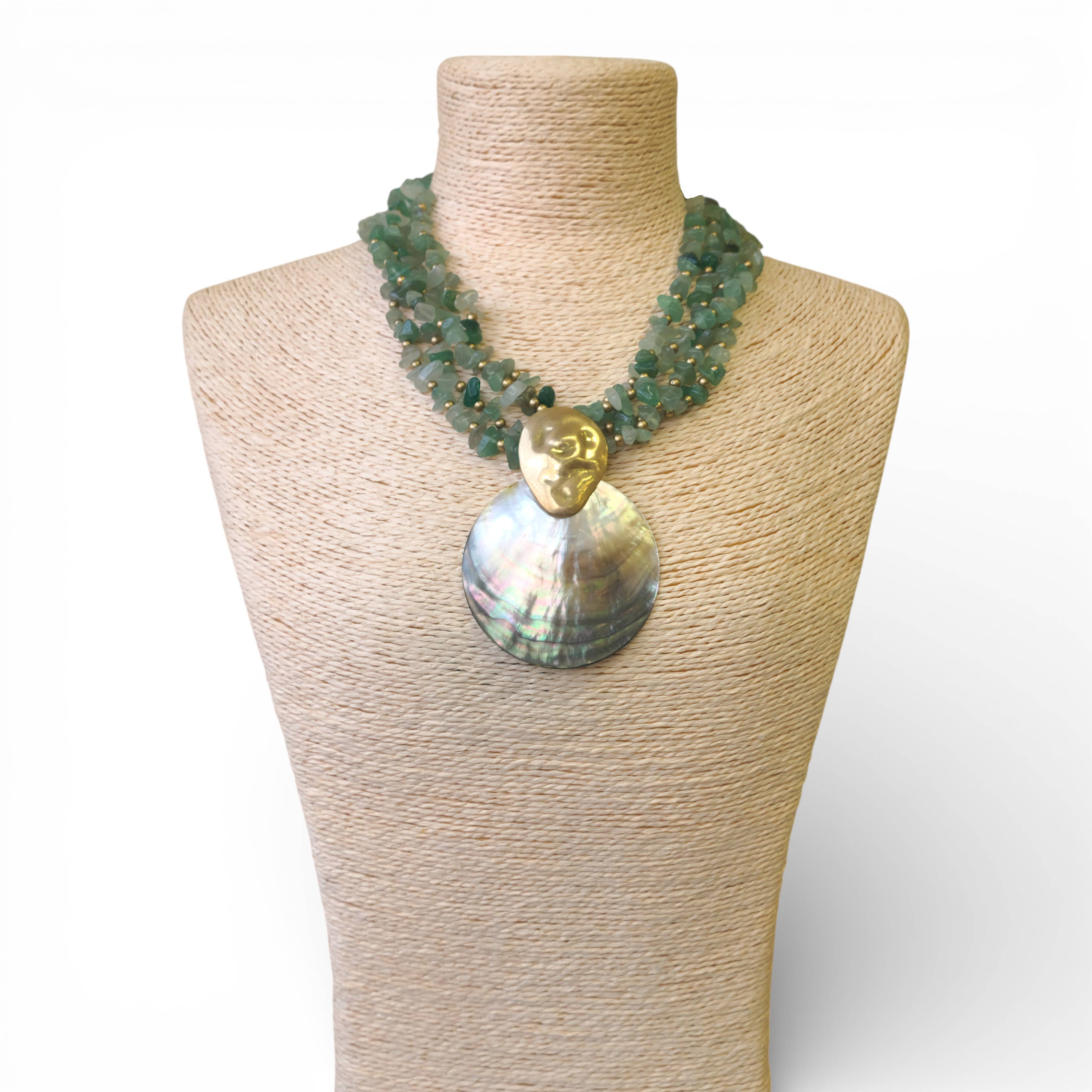 Mother of Pearl Shell Necklace | Handmade Statement Jewelry