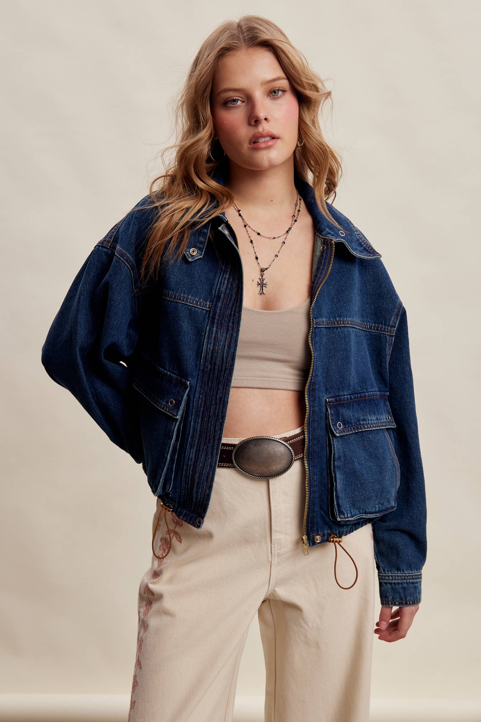 Oversized Utility Denim Jacket LJ0272