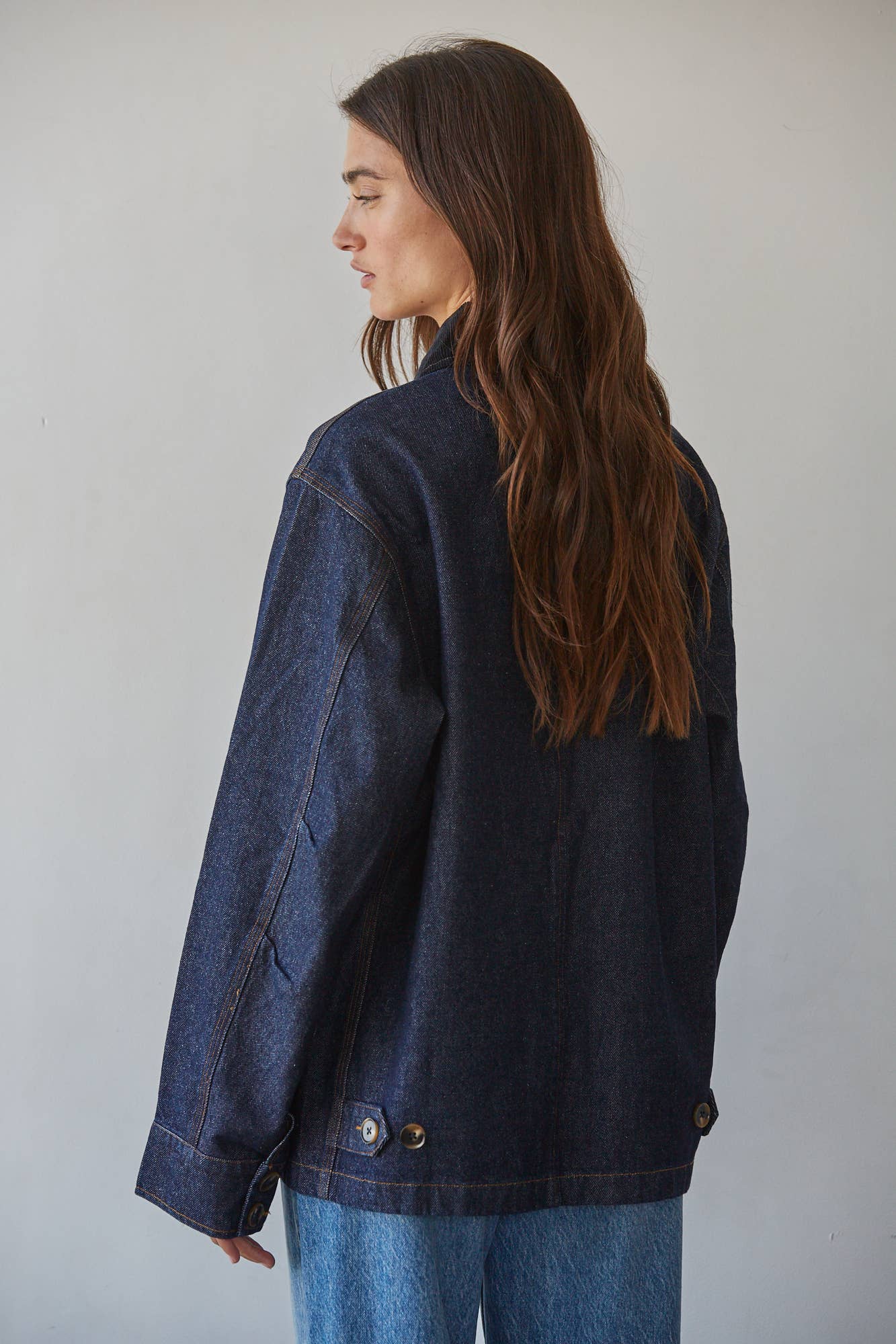 BD361 | Woven Denim Cotton Button Down Jacket - Barn Jacket