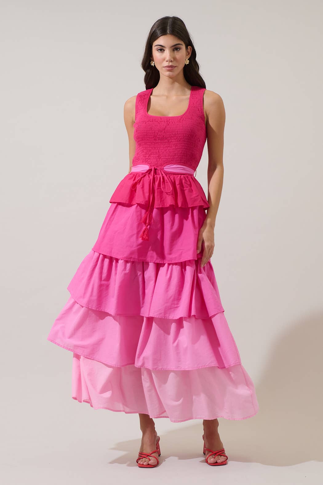 Zoria Smocked Tiered Maxi Dress