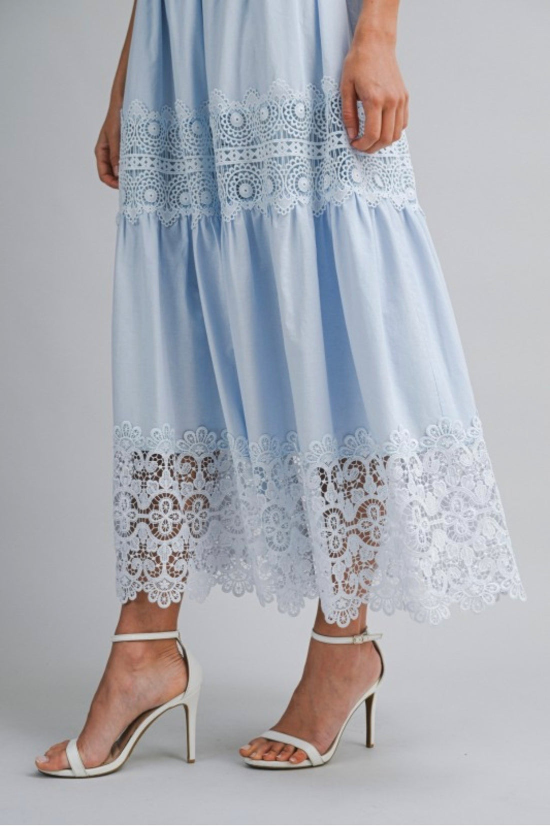Baby Blue V Neckline Dress